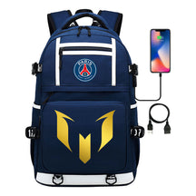 Gold Sports Football Star Printed Usb Youth School Bag Backpack Leisure Travel Backpack