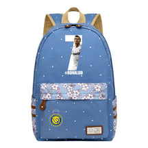 Football Star Cristiano Ronaldo Printed Youth Student Backpack With Floral Floral Design For Men And Women's Leisure Backpack