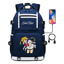 Anime Beauty Girl Warrior Usb Youth Student School Bag Men's And Women's Backpack Leisure Travel Backpack