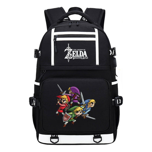Legend Of Zelda Printed Usb Youth School Bag Backpack Leisure Travel Bag