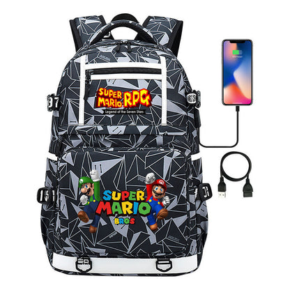 Super Mario Printed Backpack For Men And Women, Casual Travel Backpack