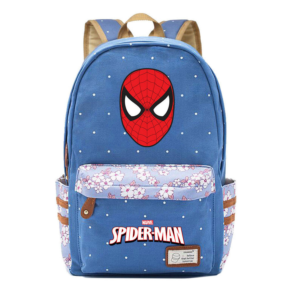 Superhero Printed Student Backpack Men And Women's Leisure Travel Backpack