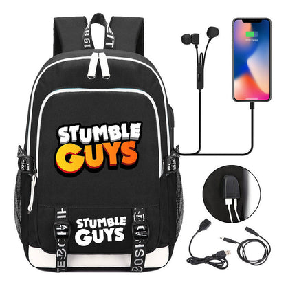 Printed Student Backpack Usb Men's And Women's Leisure Backpack