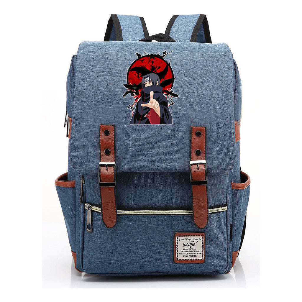 Naruto Printed Student Backpack For Men And Women, Casual Belt Buckle, Classic Backpack
