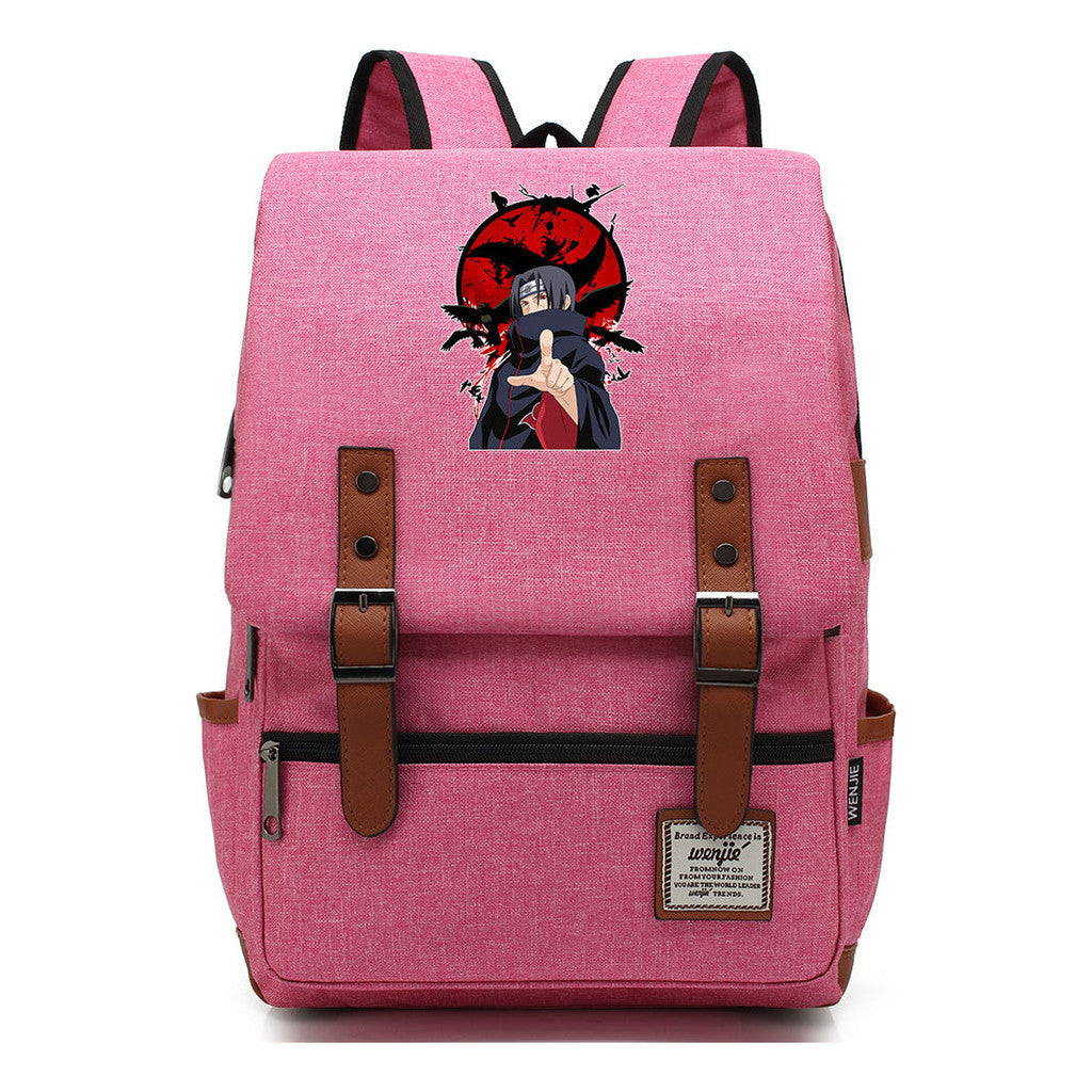 Naruto Printed Student Backpack For Men And Women, Casual Belt Buckle, Classic Backpack