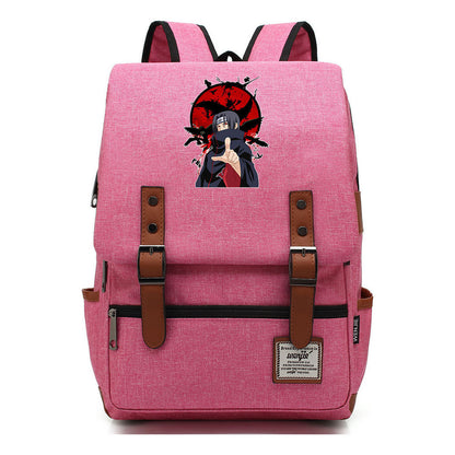 Naruto Printed Student Backpack For Men And Women, Casual Belt Buckle, Classic Backpack