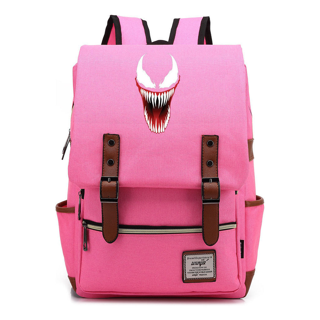 Printed Teenage Student Backpack For Men And Women With Casual Belt Buckle Classic Backpack