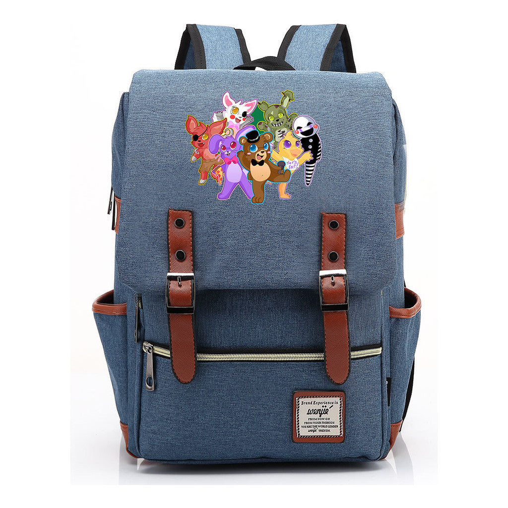 Toy Bear Printed Teenage Student Backpack For Men And Women, Casual Belt Buckle, Classic Backpack