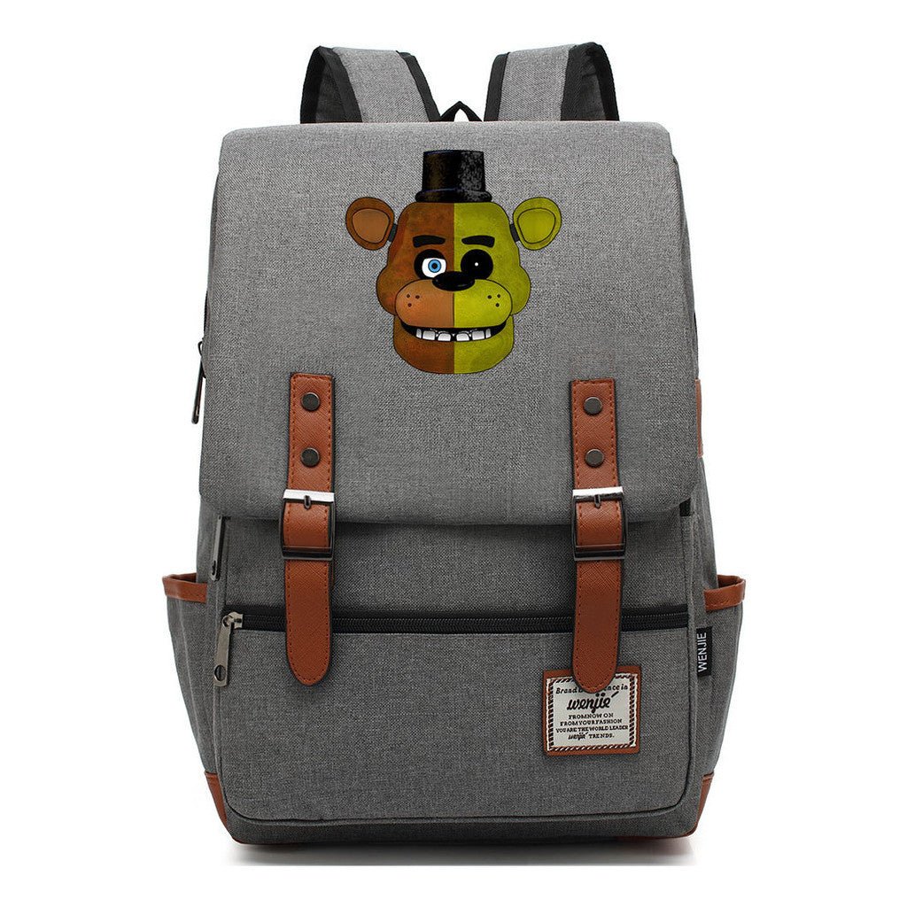 Toy Bear Game Printed Youth Student Backpack For Men And Women, Casual Belt Buckle, Classic Backpack
