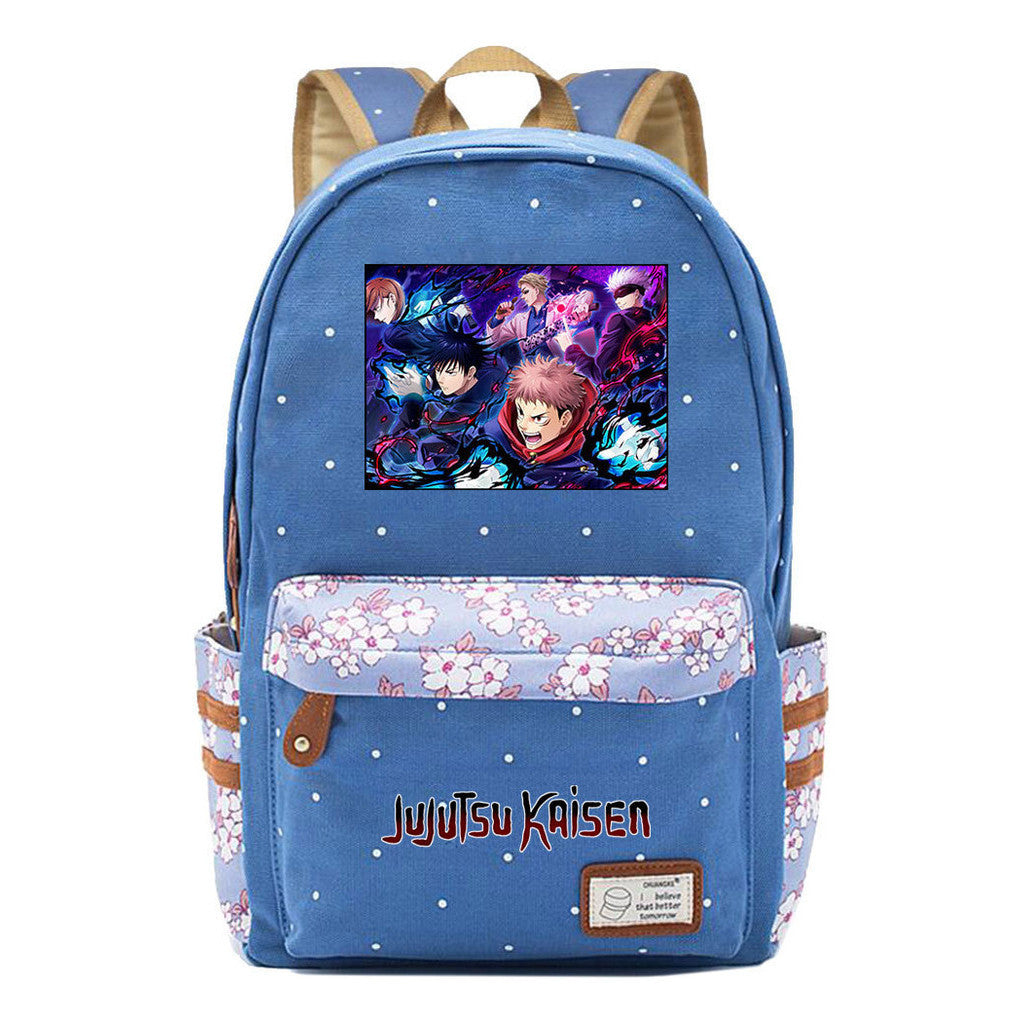 Cartoon Teenage Girl Student Backpack Casual Canvas Backpack