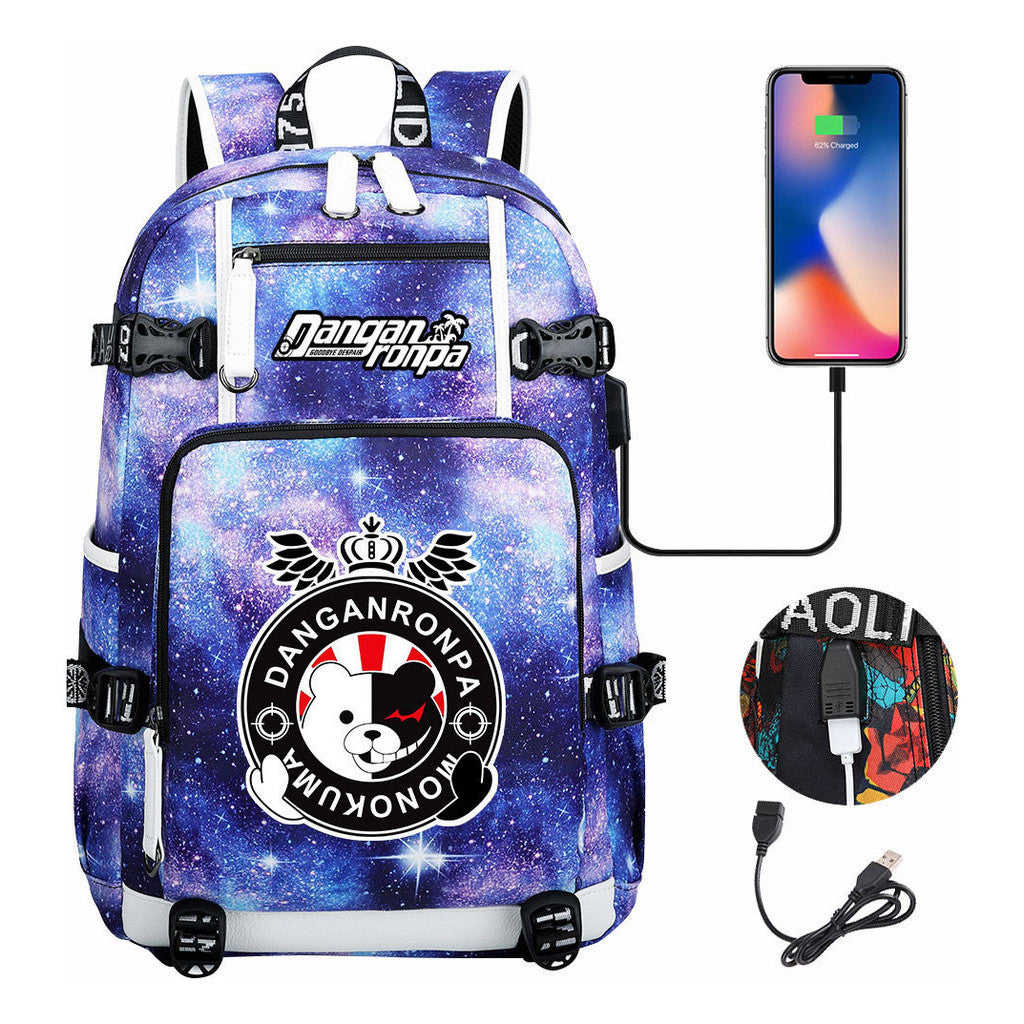 Bullet Theory Breaks Usb Large Capacity Youth Student Backpack Men's And Women's Leisure Travel Backpack