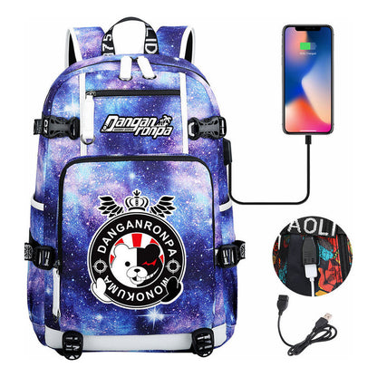 Bullet Theory Breaks Usb Large Capacity Youth Student Backpack Men's And Women's Leisure Travel Backpack