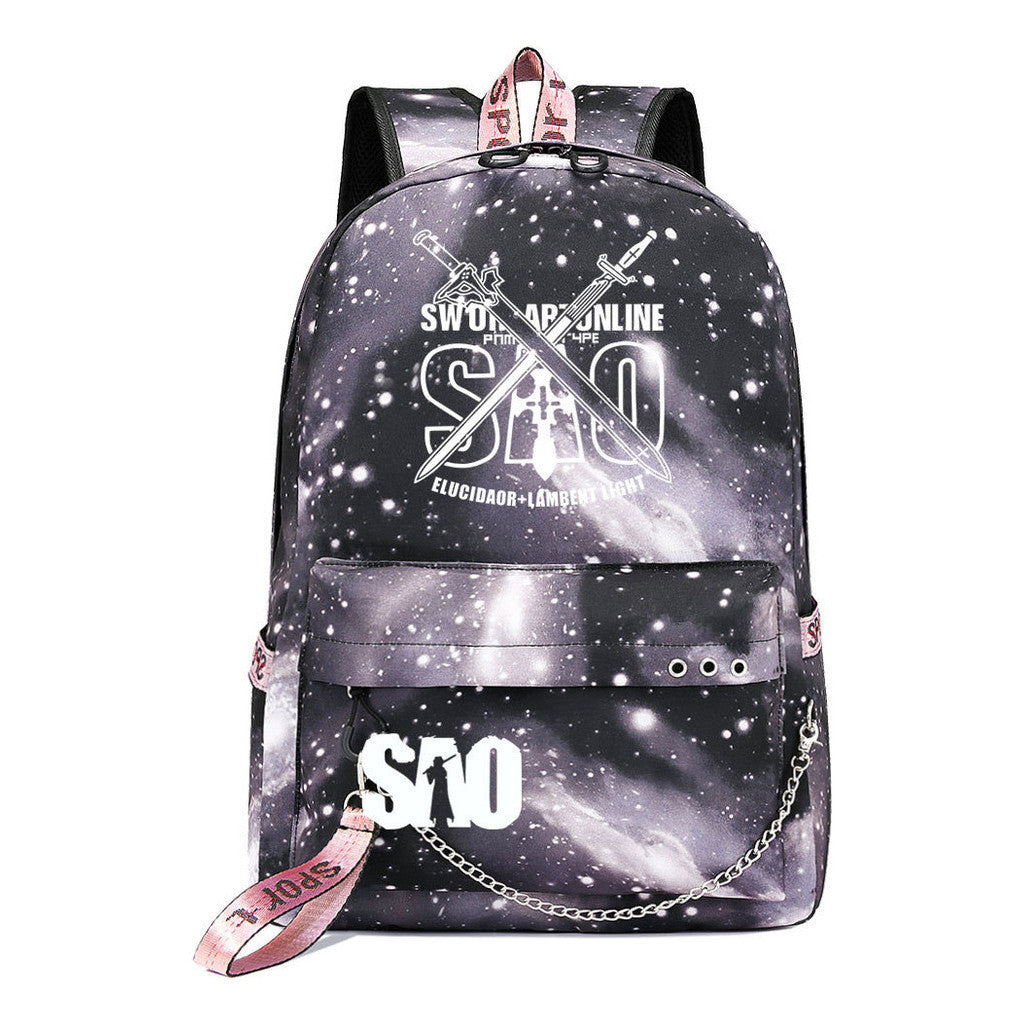 Sword God Domain Printed Usb Youth Student Backpack For Men And Women's Leisure Travel Backpack