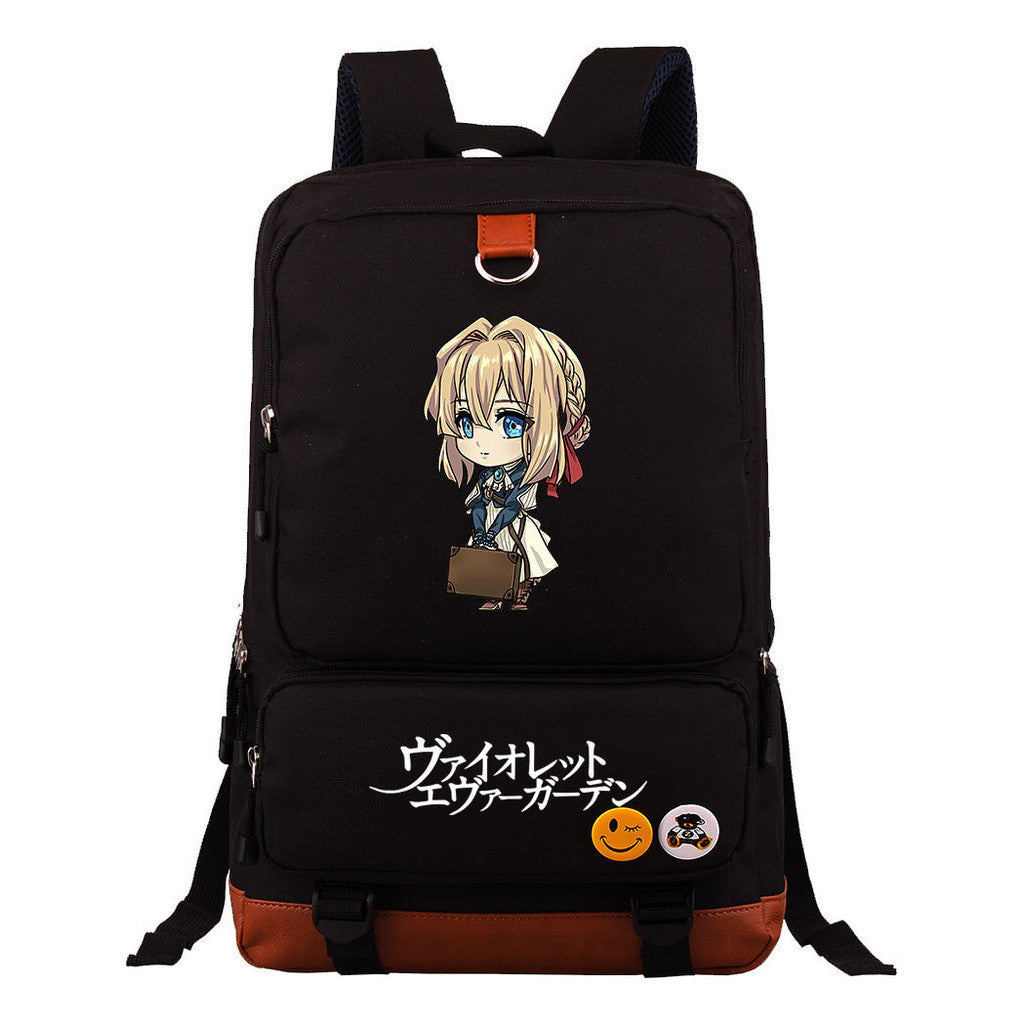 Violet Eternal Garden Printed Student School Bag Large Capacity Travel Bag Men's And Women's Backpack