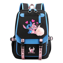 Interstellar Baby Stitch Usb Backpack For Boys And Girls Casual Woven Strap Flip Backpack