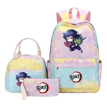 Cartoon Fashion Student Girls School Bag Lunch Bag Three Piece Set Backpack Set