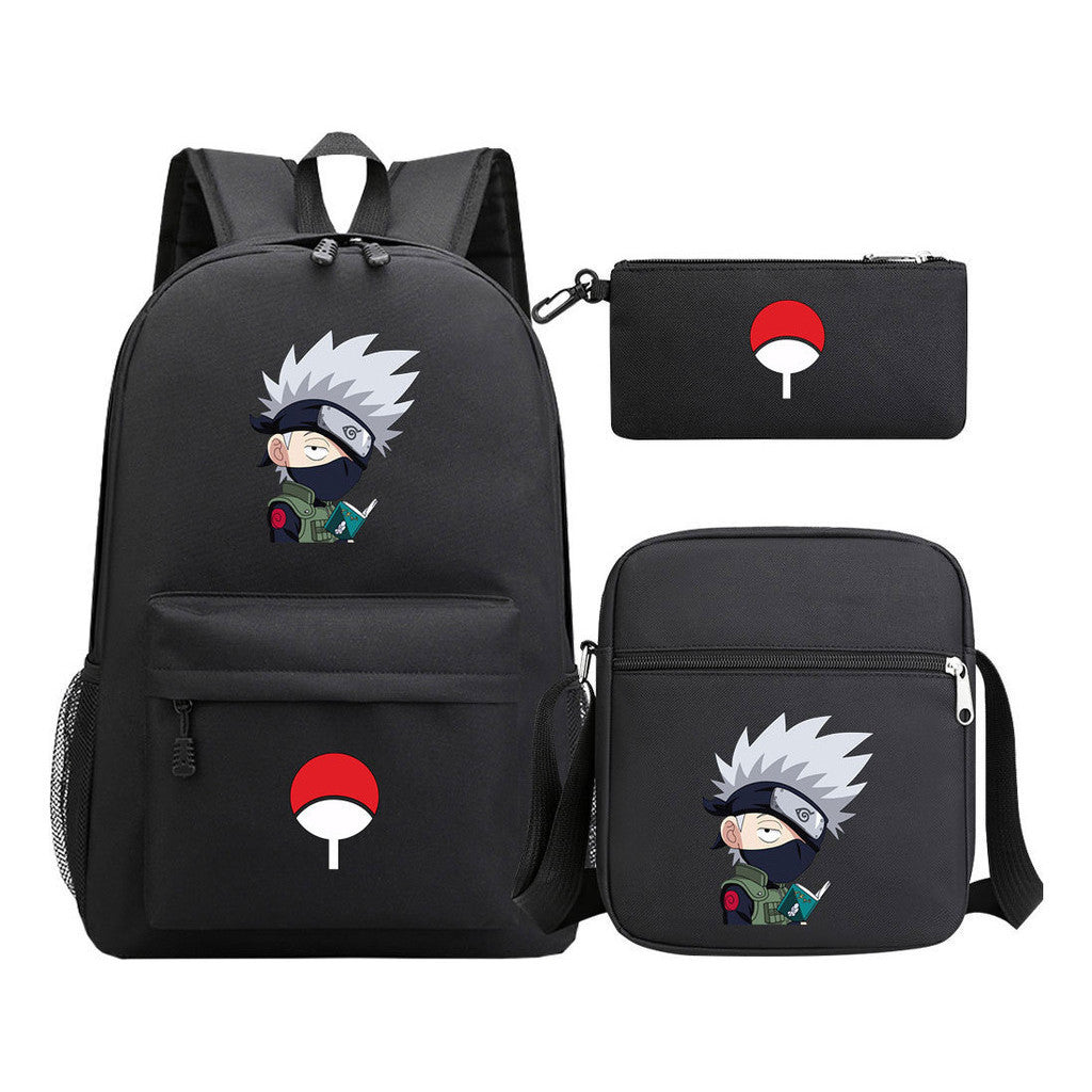 Anime Naruto Starry Sky Youth School Bag Three Piece Set For Men And Women Backpack Set
