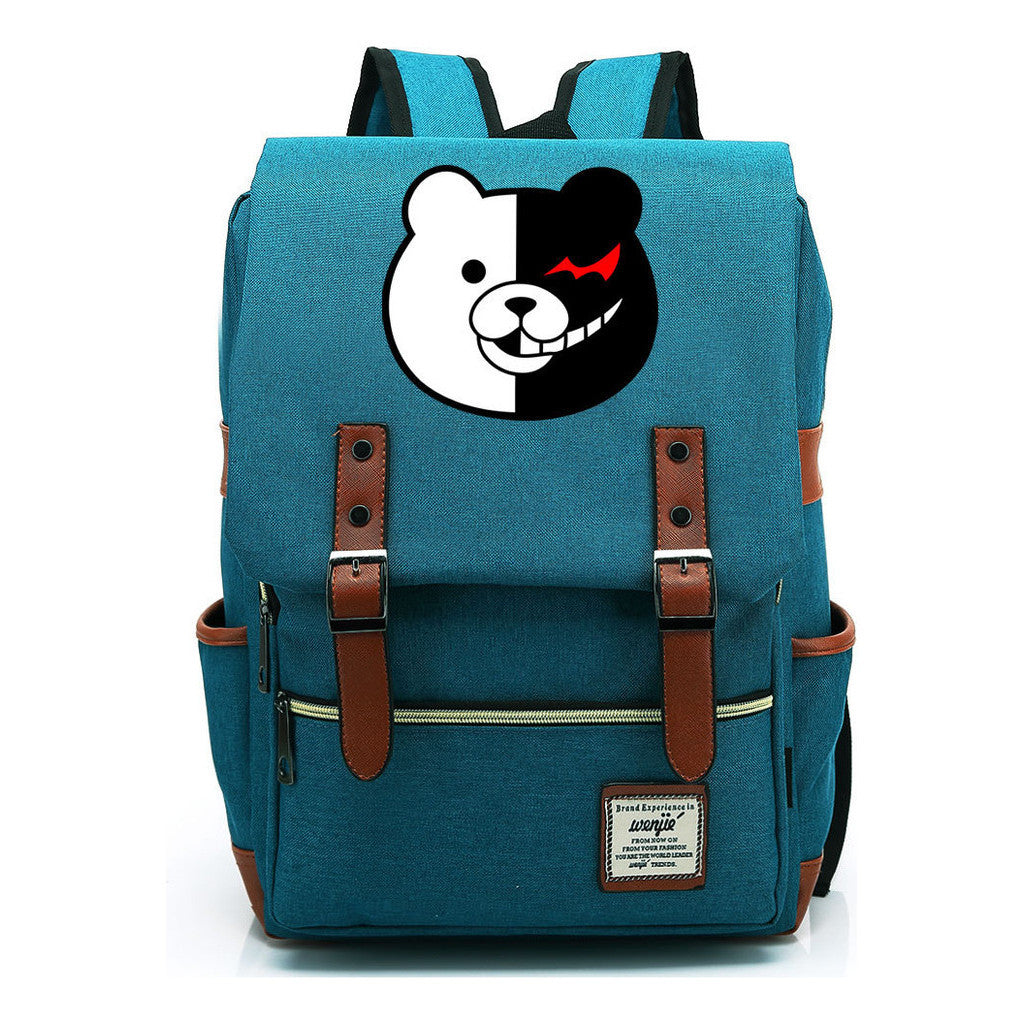 Printed Teenage Student Backpack For Men And Women With Casual Belt Buckle Classic Backpack