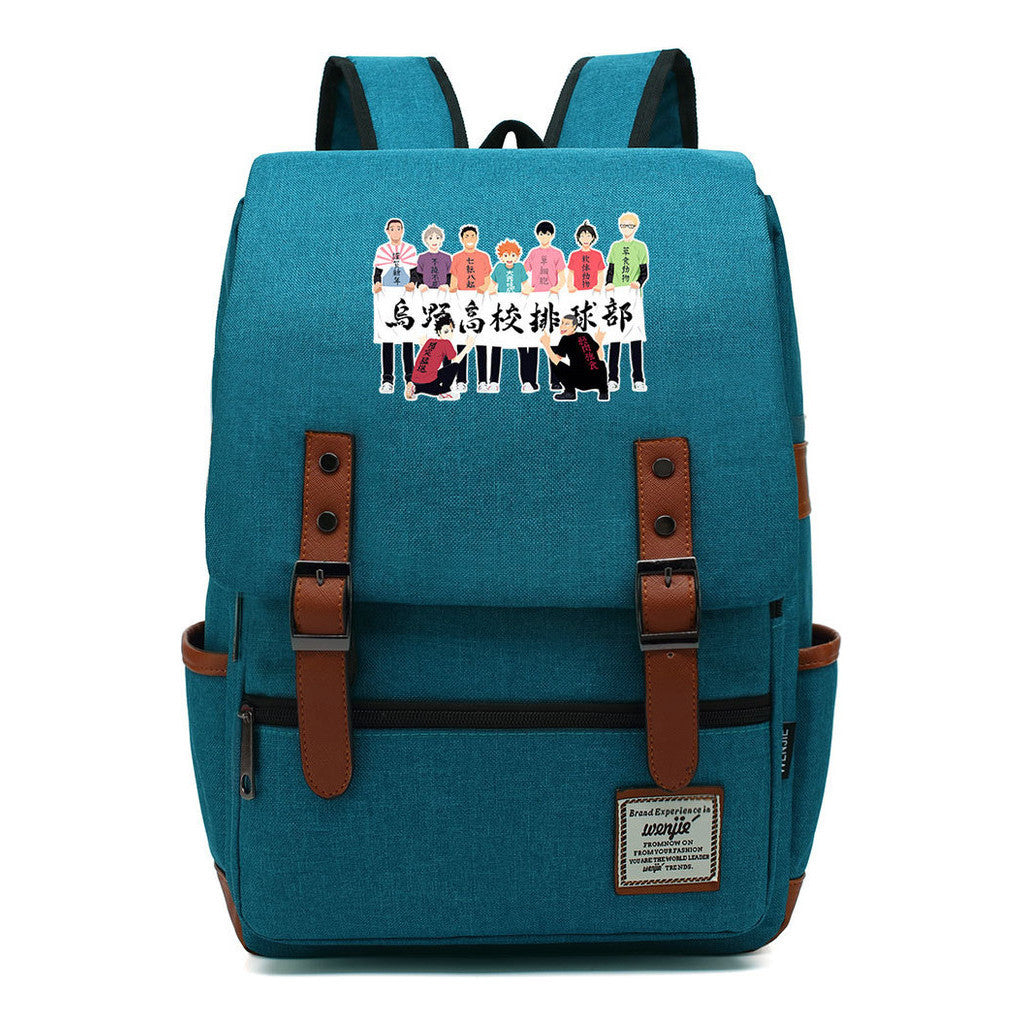 Volleyball Youth Printed Youth Student School Bag Men's And Women's Leisure Belt Buckle Classic Backpack