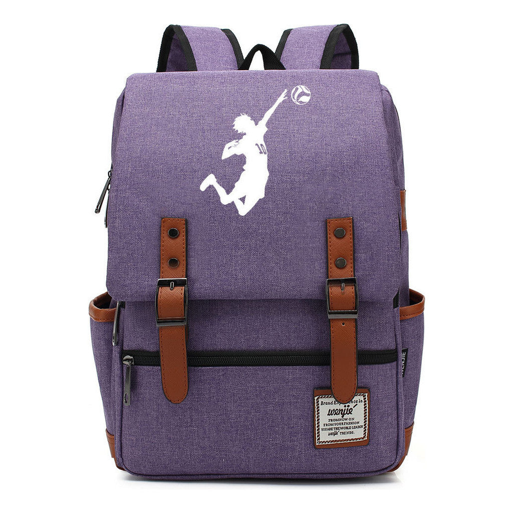 Volleyball Youth Printed Student School Bag Casual Belt Buckle Classic Backpack