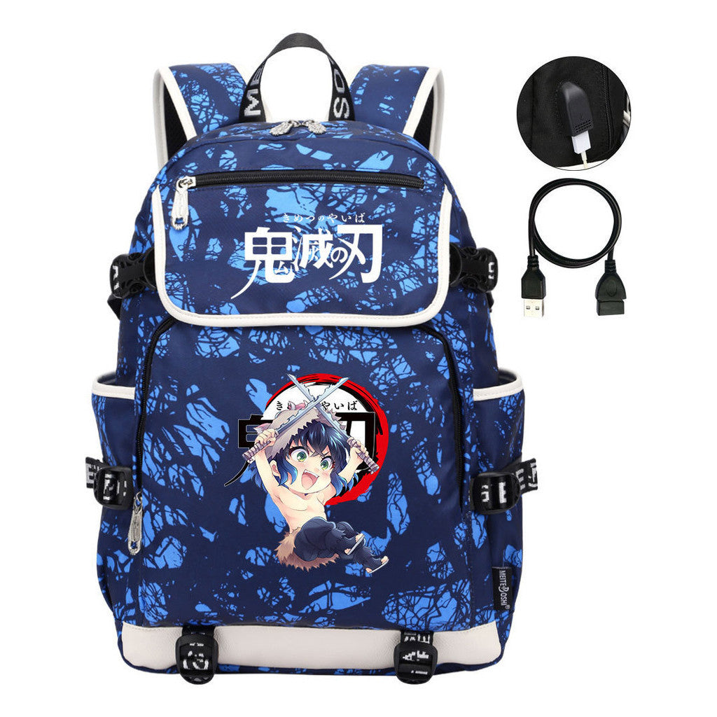 Anime Cartoon Usb Youth Student Backpack For Men And Women Leisure Backpack
