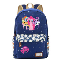 Pony Unicorn Youth Student School Bag Fragmented Canvas Girl Backpack
