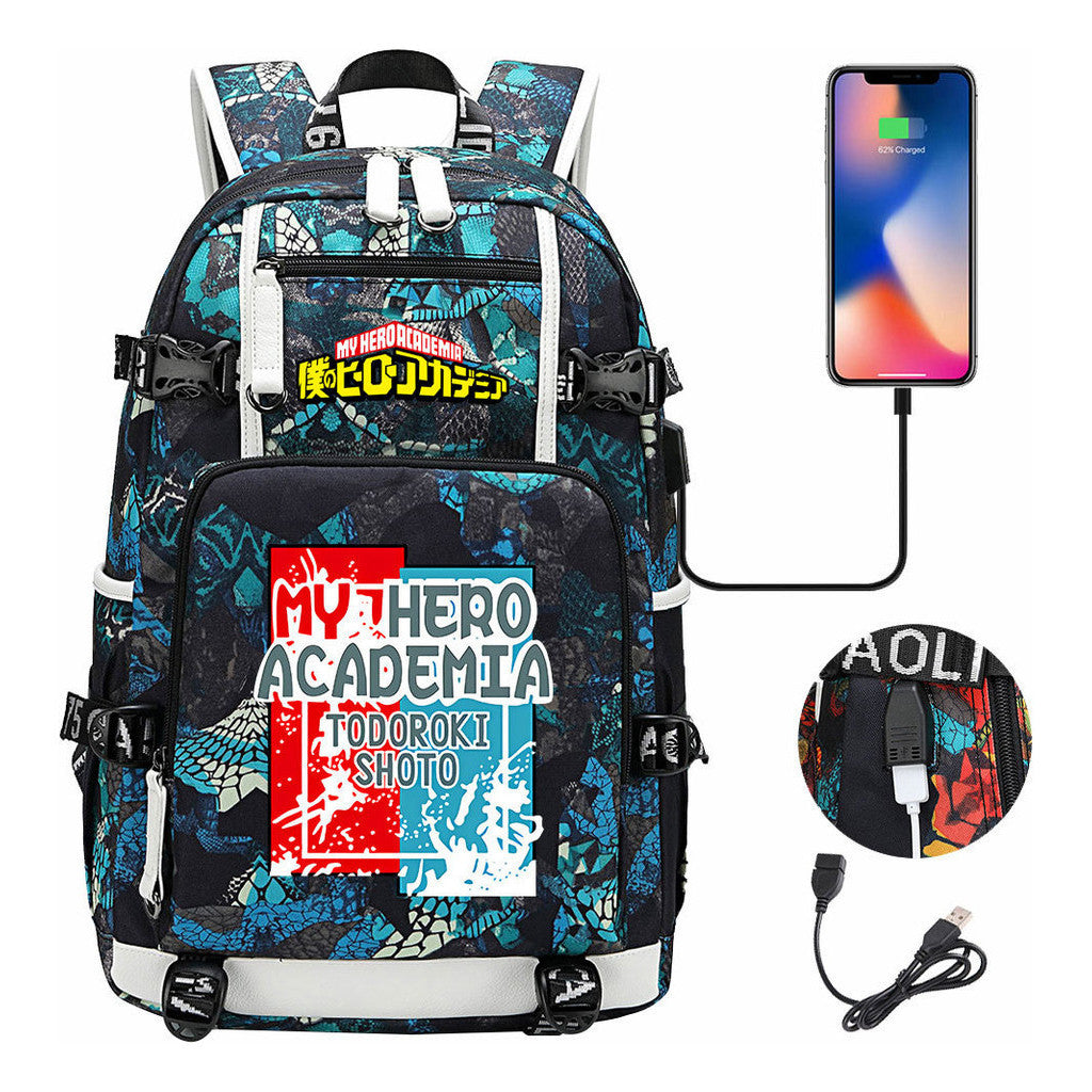 My Heroes Academy Usb Youth Student Backpack For Men And Women's Travel Backpacks