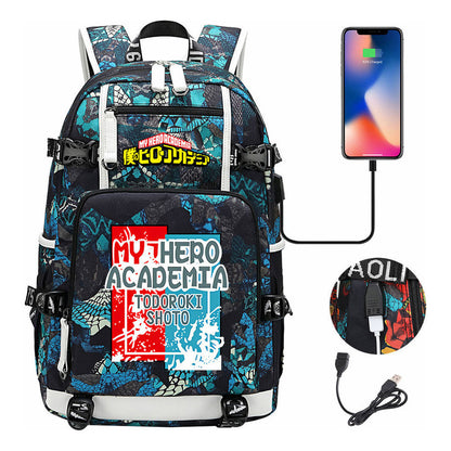 My Heroes Academy Usb Youth Student Backpack For Men And Women's Travel Backpacks