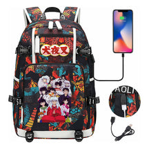 Anime Dog Yaksha Usb Earbuds Youth Student Backpack Travel Backpack