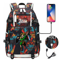 Legend Of Zelda Usb Earphones, Youth Backpacks, Men's And Women's Leisure Travel Backpacks