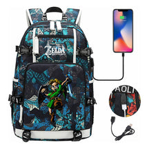 Legend Of Zelda Usb Earphones, Youth Backpacks, Men's And Women's Leisure Travel Backpacks