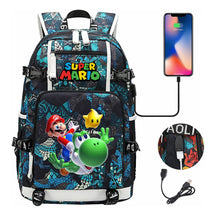 Super Mario Printed Teenage Student Backpack With Large Capacity For Men And Women's Leisure Travel Backpack