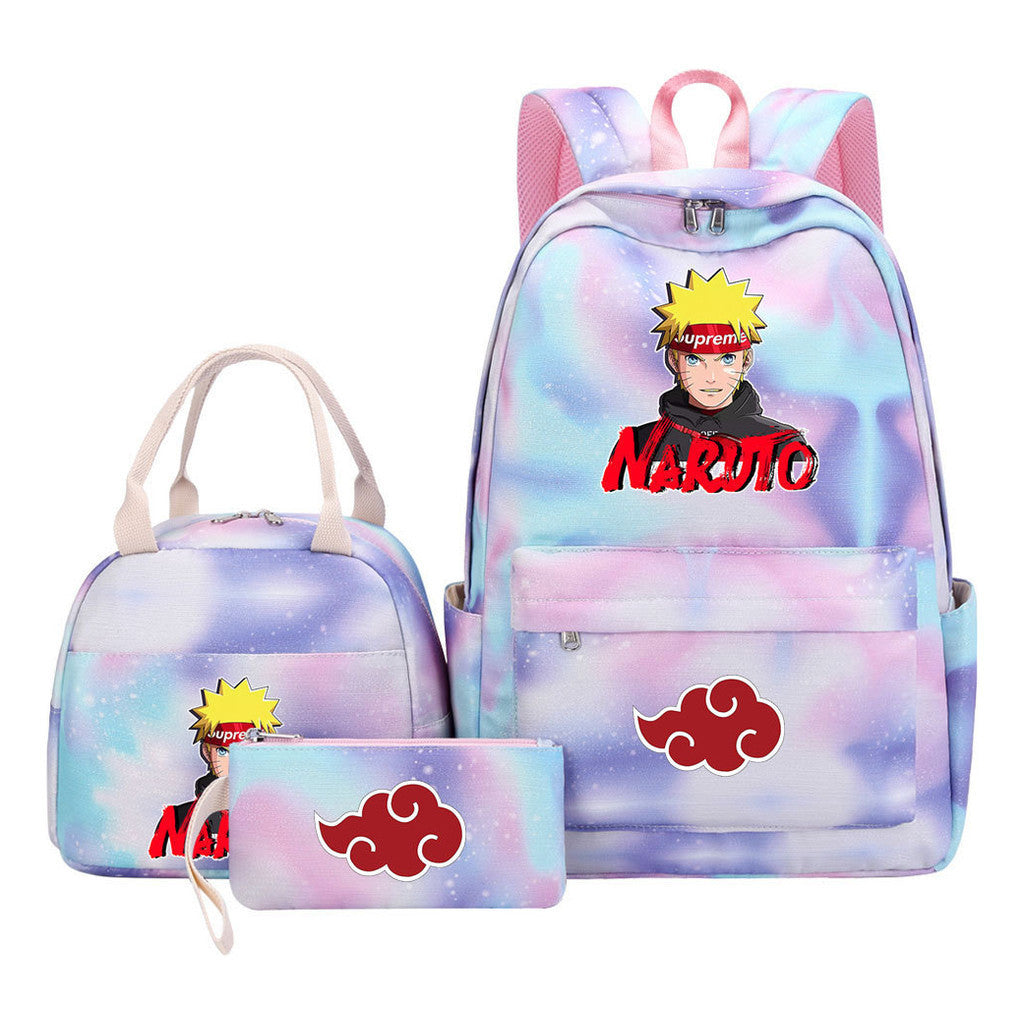 Naruto Teenage Girls School Bag Lunch Bag Three Piece Backpack Set