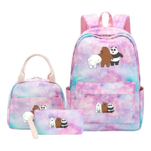 Cartoon Cute Three Cheap Bears Youth Student Girls School Bag Lunch Bag Three Piece Set Backpack Set