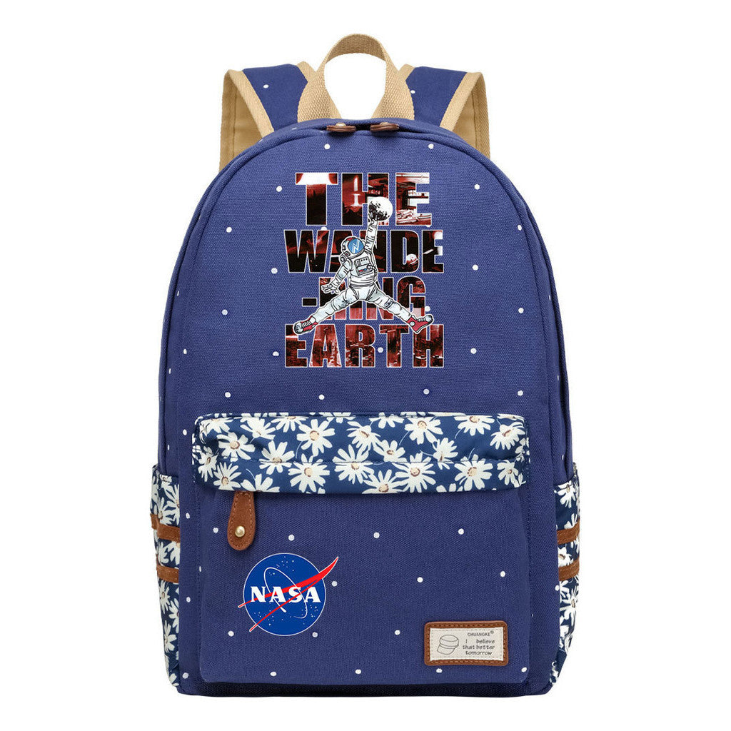 Fashionable Printed Student Backpack From Nasa, Casual Backpack
