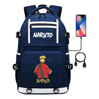 Naruto Usb Youth Student School Bag Men's And Women's Backpack Leisure Travel Bag