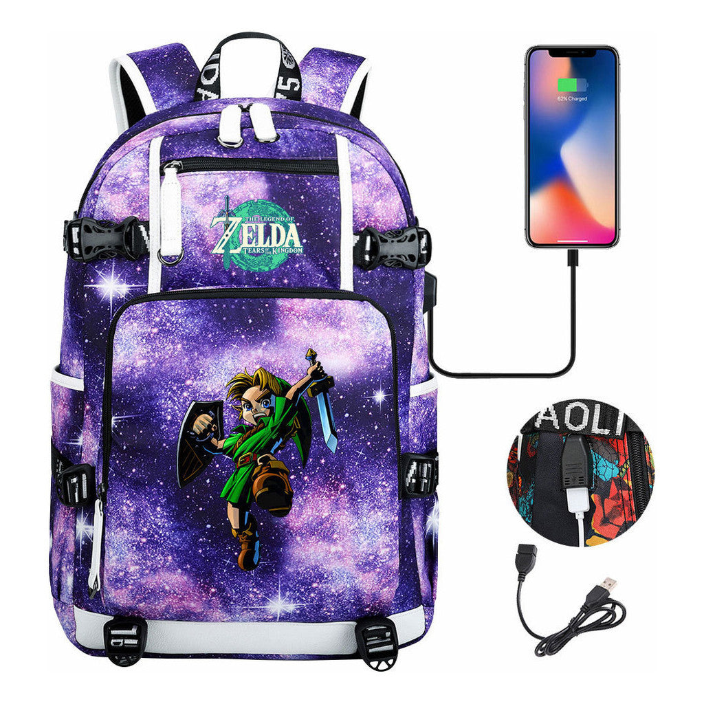 Game Zelda Legend Printed Youth Student Backpack For Men And Women With Large Capacity Leisure Travel Backpack