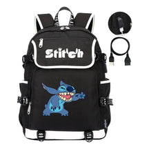 Anime Star Baby Stitch Printed Usb Youth Student Backpack For Men And Women's Leisure Travel Backpack