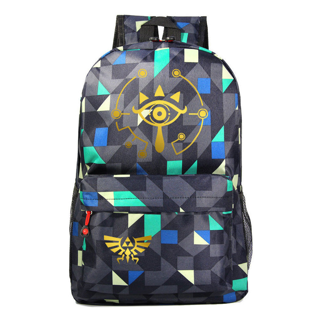 Golden Printed Youth Student Backpack Men And Women's Leisure Backpack