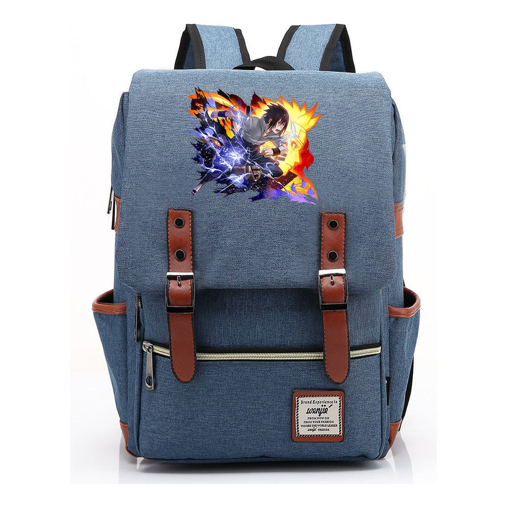 Naruto Printed Student Backpack For Men And Women, Casual Belt Buckle, Classic Backpack