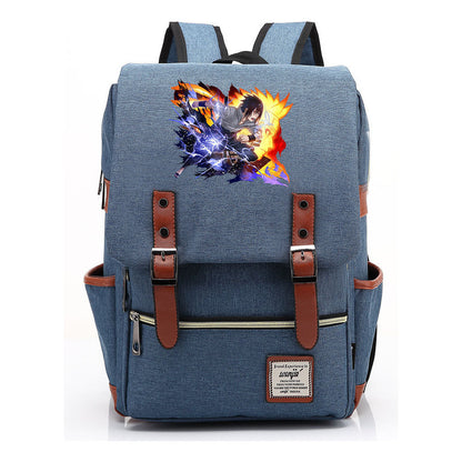 Naruto Printed Student Backpack For Men And Women, Casual Belt Buckle, Classic Backpack