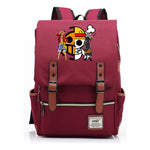 Anime Pirate King Luffy Printed Youth School Bag For Men And Women With Casual Belt Buckle Classic Backpack