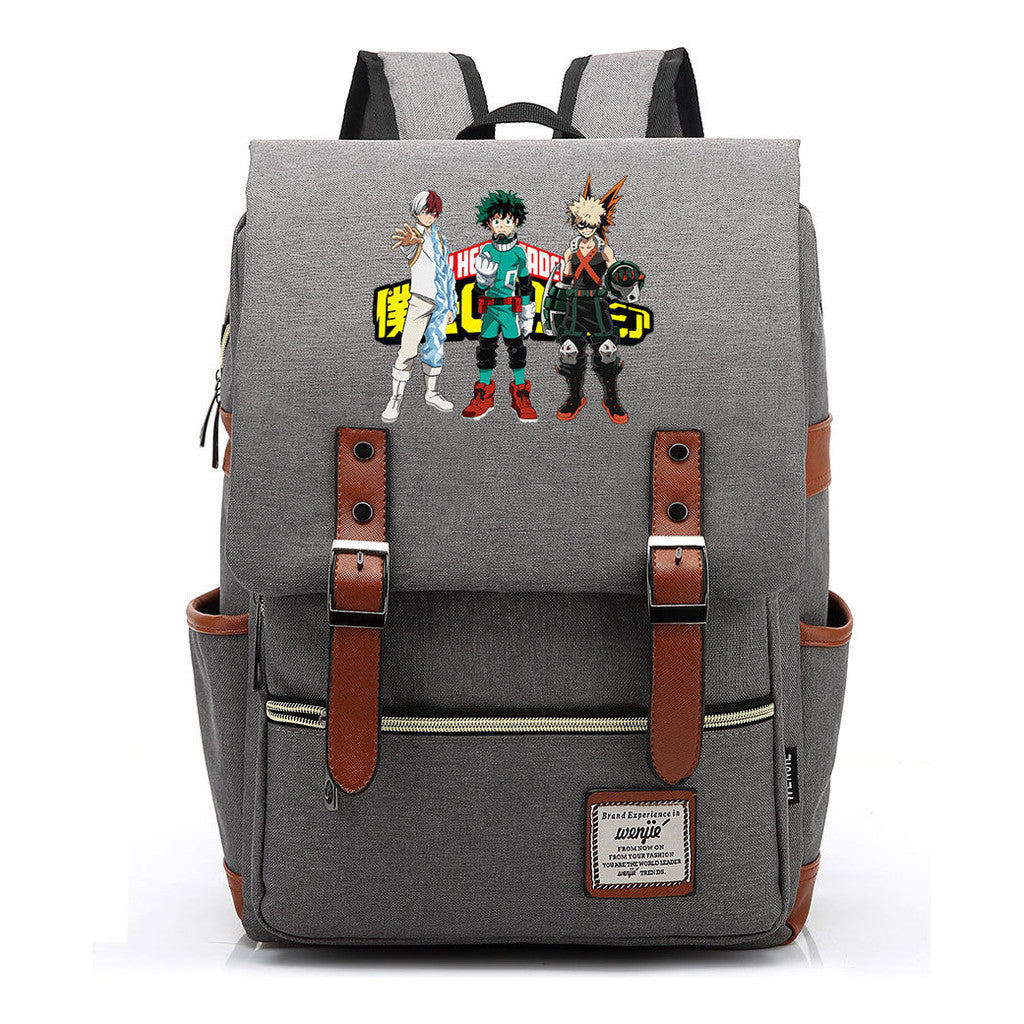 Animation My Hero College Prints Schoolbags For Young Students And Classic Backpacks With Belt Buckles For Men And Women.