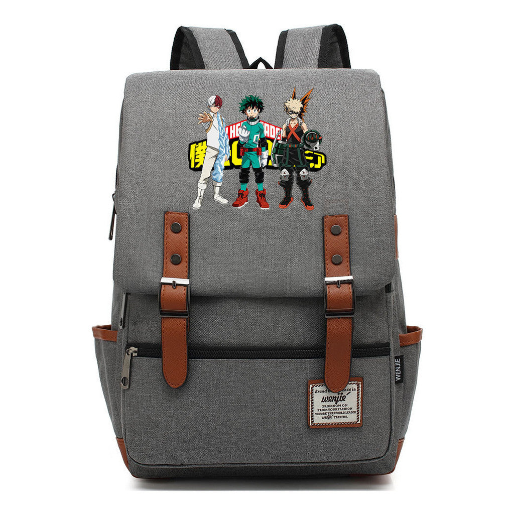 Animation My Hero College Prints Schoolbags For Young Students And Classic Backpacks With Belt Buckles For Men And Women.
