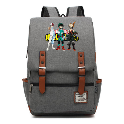 Animation My Hero College Prints Schoolbags For Young Students And Classic Backpacks With Belt Buckles For Men And Women.