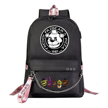 Toy Bear Game Usb Youth Student Backpack For Men And Women Leisure Travel Backpack