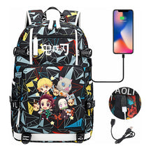Cartoon Printed Usb Large Capacity Student Backpack For Leisure Travel Backpack