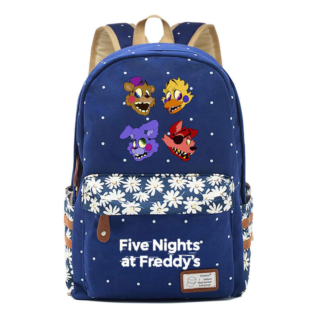 Toy Bear Game, Fashionable Print, Teenage Girl Student Backpack, Casual Canvas Backpack
