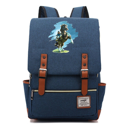 Game Zelda Printed Youth Student Backpack For Men And Women, Casual Belt Buckle, Classic Backpack