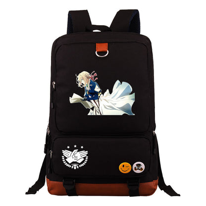 Violet Eternal Garden Printed Youth Student School Bag Large Capacity Travel Bag Men's And Women's Backpack